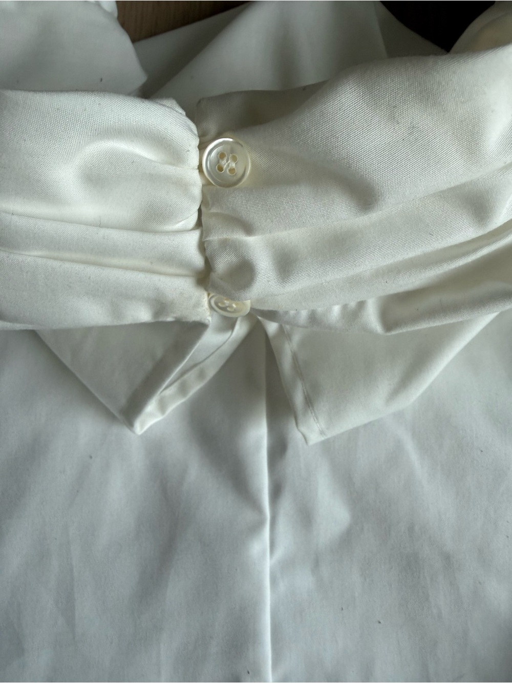 Frame Margot Short Puff-Sleeve Cotton Top White Mockneck - Picture 5 of 7